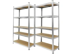 ECD Germany 2Er Set Werkstattregal 200x100x50 cm Metall Verzinkt bis 750 kg* Weitere Regale