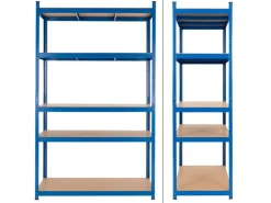 ECD Germany 2Er Set Werkstattregal 200x100x60 cm Blau Pulverbeschichter Metall* Weitere Regale