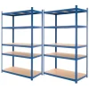 ECD Germany 2Er Set Werkstattregal 200x100x50 cm Blau Pulverbeschichter Metall* Weitere Regale