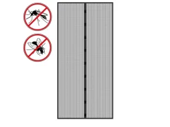 ECD Germany Fliegengitter Tür Insektenschutz Schwarz 100 x 210 cm Klebmontage