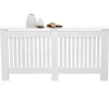 ECD Germany Heizkörperverkleidung Landhausstil 152x19x82cm Weiß aus MDF Lackiert* Regal Weiß
