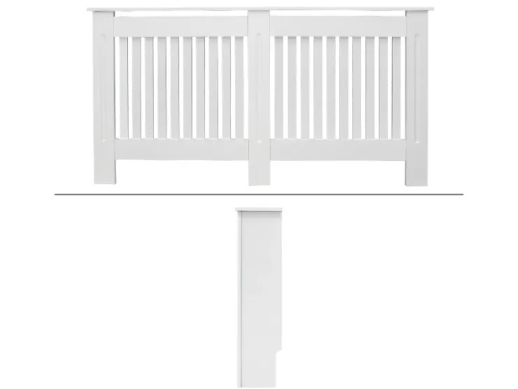 ECD Germany Heizkörperverkleidung Landhausstil 152x19x82cm Weiß aus MDF Lackiert* Regal Weiß