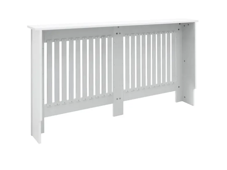 ECD Germany Heizkörperverkleidung Landhausstil 152x19x82cm Weiß aus MDF Lackiert* Regal Weiß