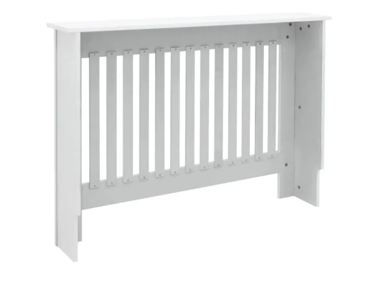 ECD Germany Heizkörperverkleidung Landhausstil 112x19x82cm Weiß aus MDF Lackiert* Regal Weiß