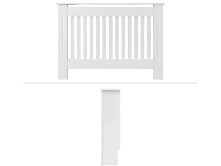 ECD Germany Heizkörperverkleidung Landhausstil 112x19x82cm Weiß aus MDF Lackiert* Regal Weiß