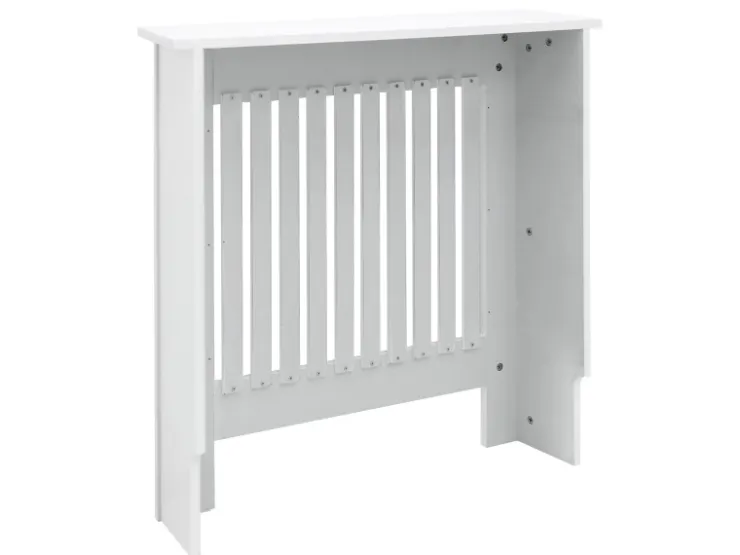 ECD Germany Heizkörperverkleidung Landhausstil 78x19x82 cm Weiß aus MDF Lackiert* Regal Weiß