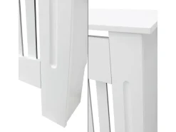 ECD Germany Heizkörperverkleidung Landhausstil 78x19x82 cm Weiß aus MDF Lackiert* Regal Weiß