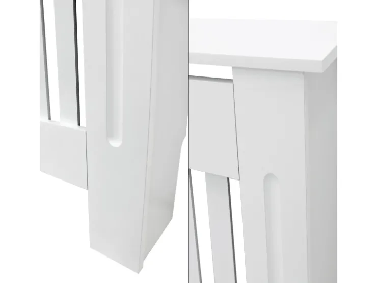 ECD Germany Heizkörperverkleidung Landhausstil 78x19x82 cm Weiß aus MDF Lackiert* Regal Weiß