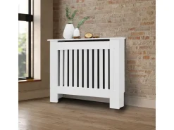 ECD Germany Heizkörperverkleidung Landhausstil 78x19x82 cm Weiß aus MDF Lackiert* Regal Weiß