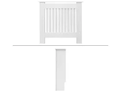 ECD Germany Heizkörperverkleidung Landhausstil 78x19x82 cm Weiß aus MDF Lackiert* Regal Weiß