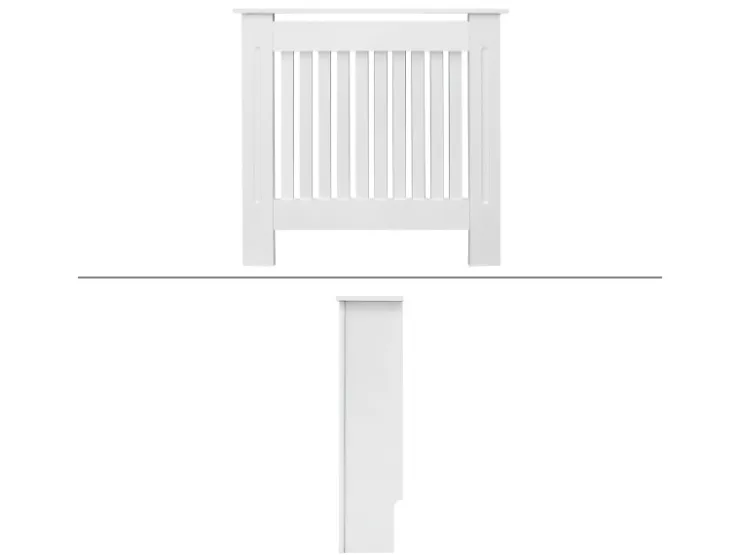 ECD Germany Heizkörperverkleidung Landhausstil 78x19x82 cm Weiß aus MDF Lackiert* Regal Weiß