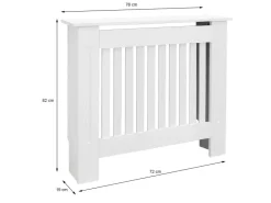 ECD Germany Heizkörperverkleidung Landhausstil 78x19x82 cm Weiß aus MDF Lackiert* Regal Weiß