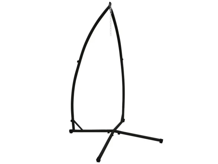 ECD Germany Hängesesselgestell Schwarz 208 cm Belastung bis 120kg Stahlrohr