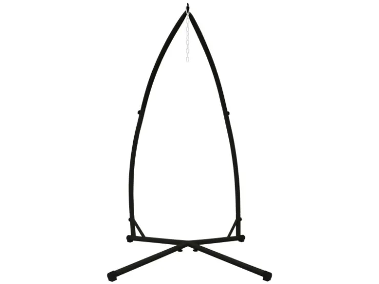 ECD Germany Hängesesselgestell Schwarz 208 cm Belastung bis 120kg Stahlrohr