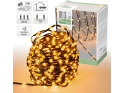 ECD Germany LED Micro Cluster Lichterkette 24m 800 LEDs Extra Warmweiß IP44* Vasen