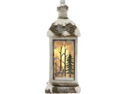 ECD Germany LED Weihnachtslaterne mit Warmweißes Licht 60cm Weiß Beige Grünes* Laternen
