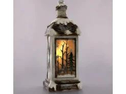 ECD Germany LED Weihnachtslaterne mit Warmweißes Licht 60cm Weiß Beige Grünes* Laternen