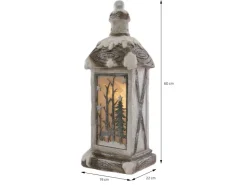 ECD Germany LED Weihnachtslaterne mit Warmweißes Licht 60cm Weiß Beige Grünes* Laternen