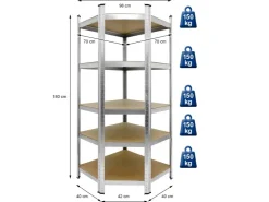 ECD Germany Regalsystem Set 2 Lagerregale 180x90x40 cm mit Eckregal 180x70x40cm* Weitere Regale