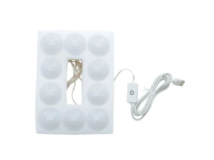 ECD Germany Schminktisch Set mit Hocker Spiegel LED-Beleuchtung 108x40x140 cm* Hocker