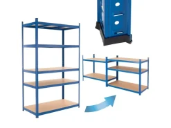 ECD Germany Werkstattregal 200x100x50 cm Blau aus Metall Belastbar bis 875 kg* Weitere Regale