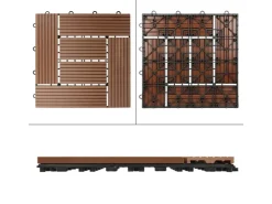 ECD Germany WPC Terrassenfliesen 30x30 cm 33er Spar Set Mosaik