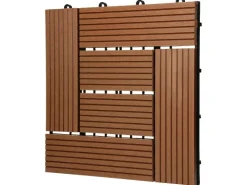ECD Germany WPC Terrassenfliesen 30x30 cm 33er Spar Set Mosaik