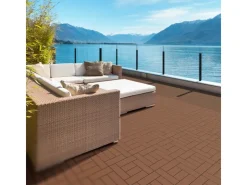ECD Germany WPC Terrassenfliesen 30x30 cm 33er Spar Set Mosaik