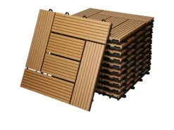 ECD Germany WPC Terrassenfliesen 30 x 30 cm 55er Spar Set Mosaik Holzoptik* Mosaik