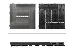 ECD Germany WPC Terrassenfliesen 30x30 cm 11Er Spar Set Mosaik