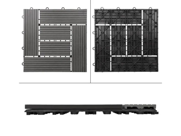 ECD Germany WPC Terrassenfliesen 30x30 cm 11Er Spar Set Mosaik