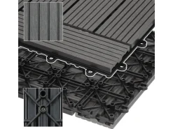 ECD Germany WPC Terrassenfliesen 30x30 cm 11Er Spar Set Mosaik