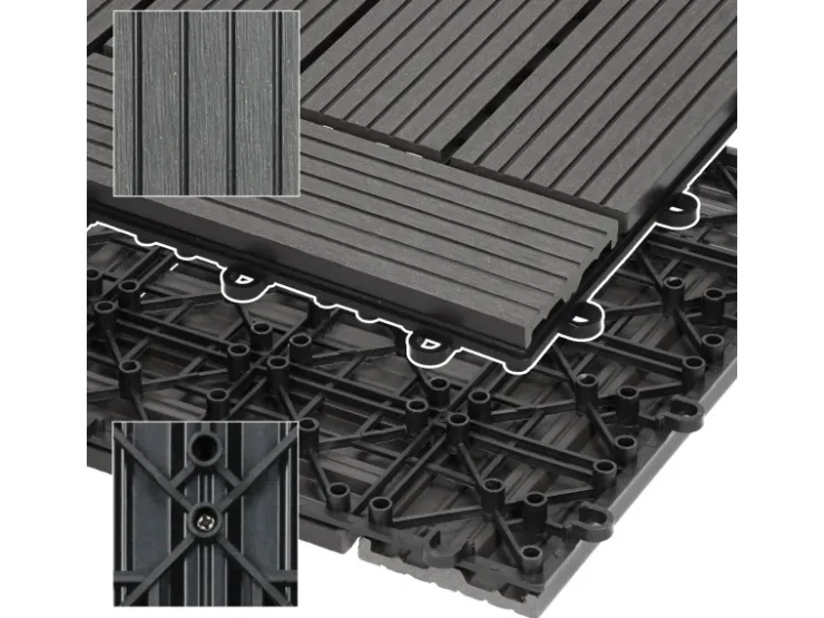 ECD Germany WPC Terrassenfliesen 30x30 cm 11Er Spar Set Mosaik