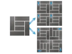 ECD Germany WPC Terrassenfliesen 30x30 cm 11Er Spar Set Mosaik