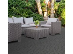ECD Germany WPC Terrassenfliesen 30x30 cm 11Er Spar Set Mosaik