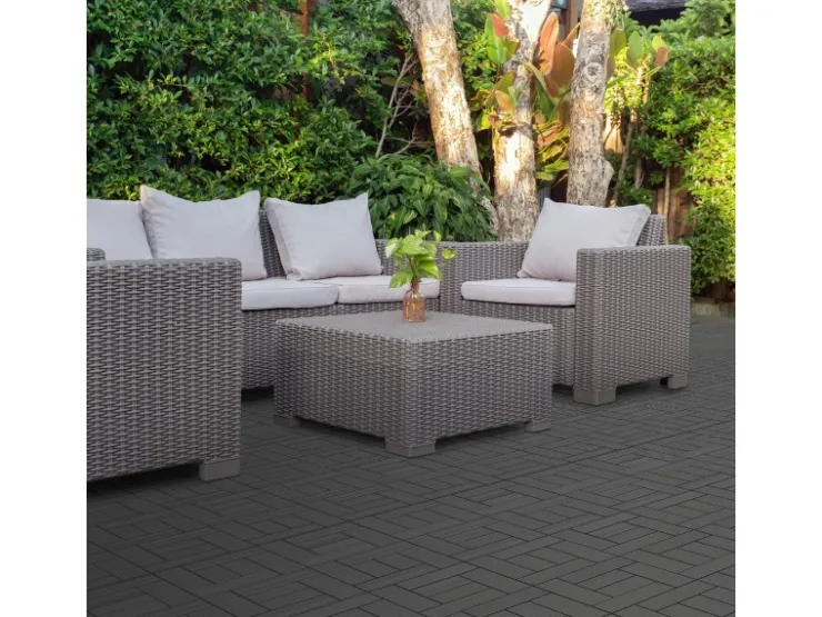 ECD Germany WPC Terrassenfliesen 30x30 cm 11Er Spar Set Mosaik