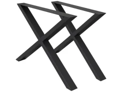 ECD Germany 2x Tischbeine X-Design X-Form 60x72 cm Schwarz Stahl Industriedesign