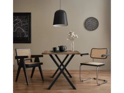 ECD Germany 2x Tischbeine X-Design X-Form 60x72 cm Schwarz Stahl Industriedesign