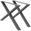 ECD Germany 2x Tischbeine X-Design X-Form 60 x 72 cm Anthrazit Industriedesign* Tische