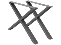 ECD Germany 2x Tischbeine X-Design X-Form 60 x 72 cm Anthrazit Industriedesign* Tische