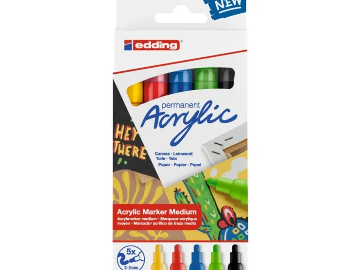EDDING 5100 Acrylmarker medium 5er-Set Basic