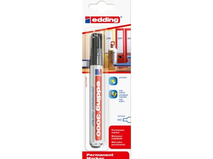 EDDING 3000 Permanent Marker Schwarz 1,5 mm - 3 mm