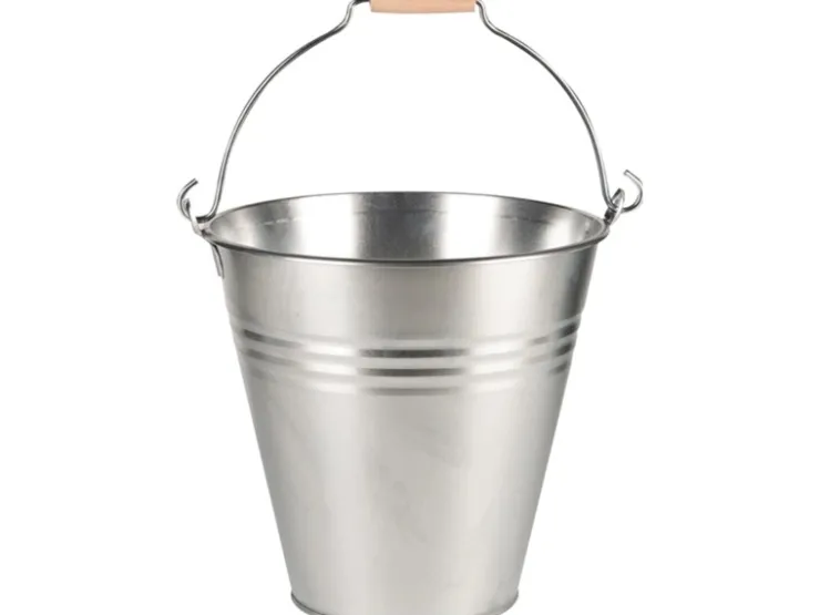 Eimer mit Henkel und Holzgriff 3,2 l Zink Standard