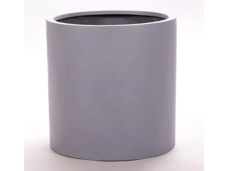 Elegant Einrichten Pflanzkübel Fiberglas Zylindrisch D40xH40cm Grau