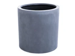 Elegant Einrichten Pflanzkübel Fiberglas Zylindrisch D40xH40cm Grau