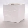 Elegant Einrichten Pflanzkübel Fiberglas Stein-Optik Quadratisch 40x40x40cm Weiß* Zimmerbrunnen