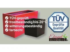Elegant Einrichten Pflanzkübel Fiberglas Stein-Optik Quadratisch 40x40x40cm Weiß* Zimmerbrunnen