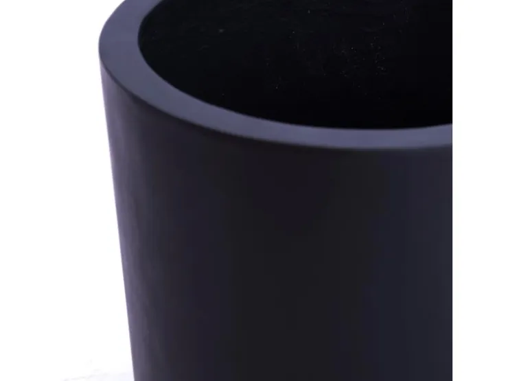 Elegant Einrichten Pflanzkübel Fiberglas Zylindrisch D30xH30cm Schwarz-matt