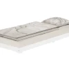 Erst-Holz Extra Niedriges Holzbett Futonbett 80 x 190 cm Kiefer Weiß Modell 47 Rollrost inkl.