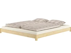 Erst-Holz Flaches Ehebett Bodenbett Doppelbett 180 x 200 Kiefer Modell 51 Rollrost inkl.
